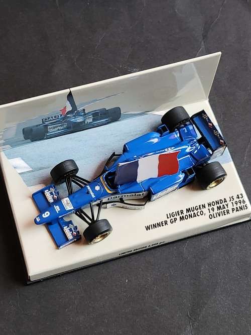 Paul`s Model Art Mini Champs Ligier Mugen Honda JS 43 Winner GP Monaco, 19 May 1996 Olivier Panis