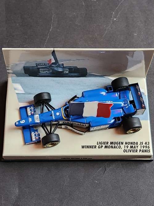 Paul`s Model Art Mini Champs Ligier Mugen Honda JS 43 Winner GP Monaco, 19 May 1996 Olivier Panis