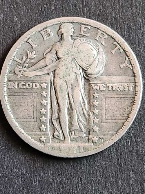 Standing Liberty 1/4 Dollar 1921 (rare key date) - as per photograph