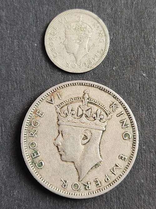 Southern Rhodesia Threepence and Two Shillings 1947 - as per photograph