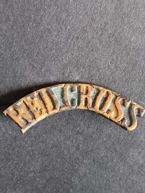 Red Cross Brass Shoulder Title- as per photograph