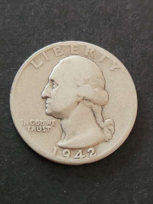 USA 1/4 Dollar 1942 Silver - as per photograph
