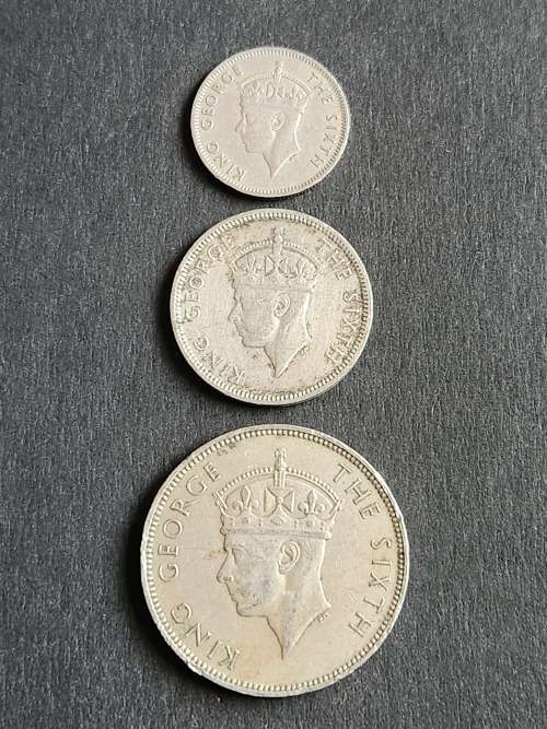 Mauritius 1/4 Rupees , 1/2 Rupee and 1 Rupee 1950 - as per photograph