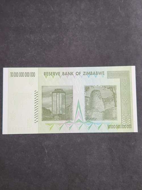 Reserve Bank of Zimbabwe 10 Trillion Dollars Harare 2008 AA series BU - as per photograph
