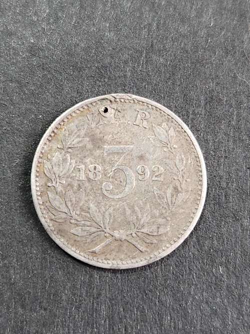 ZAR Threepence 1892 - as per photograph