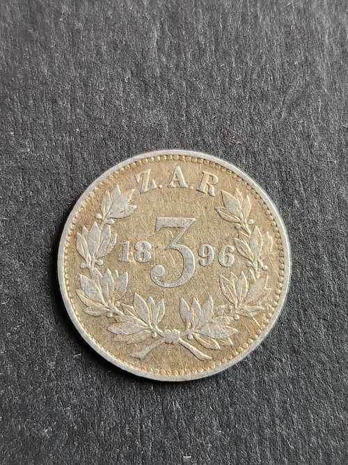 ZAR Threepence 1896 (Filler coin) - as per photograph