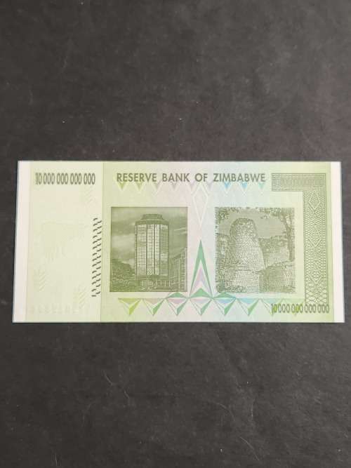 Reserve Bank of Zimbabwe Ten Trillion Dollars Harare 2008 BU - as per photograph