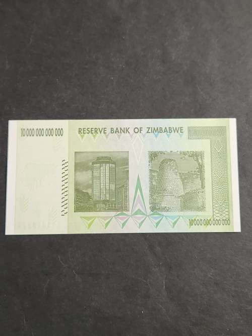 Reserve Bank of Zimbabwe Ten Trillion Dollars Harare 2008 BU - as per photograph