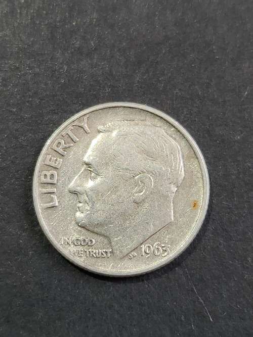 Roosevelt Dime 1963 Silver - as per photograph