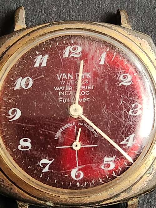 Vintage Van Dyk 17 Jewels Incablock Full Lever Men`s Wrist Watch- as per photograph
