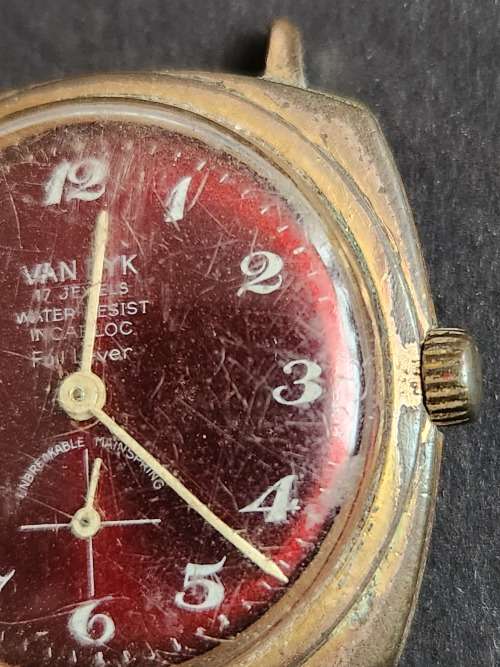 Vintage Van Dyk 17 Jewels Incablock Full Lever Men`s Wrist Watch- as per photograph