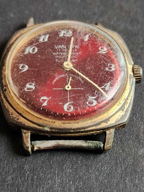 Vintage Van Dyk 17 Jewels Incablock Full Lever Men`s Wrist Watch- as per photograph