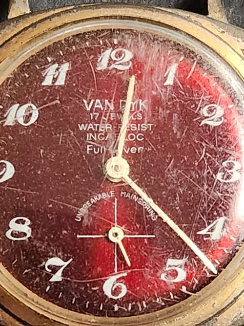 Vintage Van Dyk 17 Jewels Incablock Full Lever Men`s Wrist Watch- as per photograph