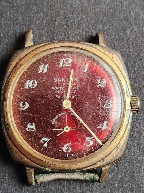 Vintage Van Dyk 17 Jewels Incablock Full Lever Men`s Wrist Watch- as per photograph