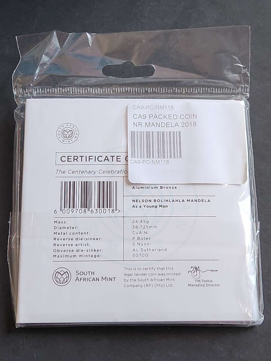 Nelson Mandela Centenary 2018 Uncirculated R50 sealed- issued by the SA Mint - as per photograph
