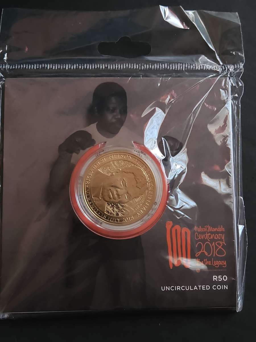 Nelson Mandela Centenary 2018 Uncirculated R50 sealed- issued by the SA Mint - as per photograph