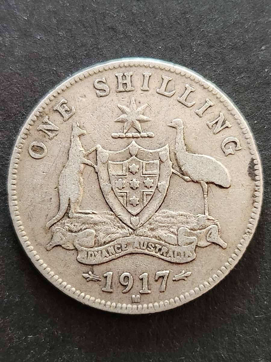Australia 1 Shilling 1917M Silver - as per photograph