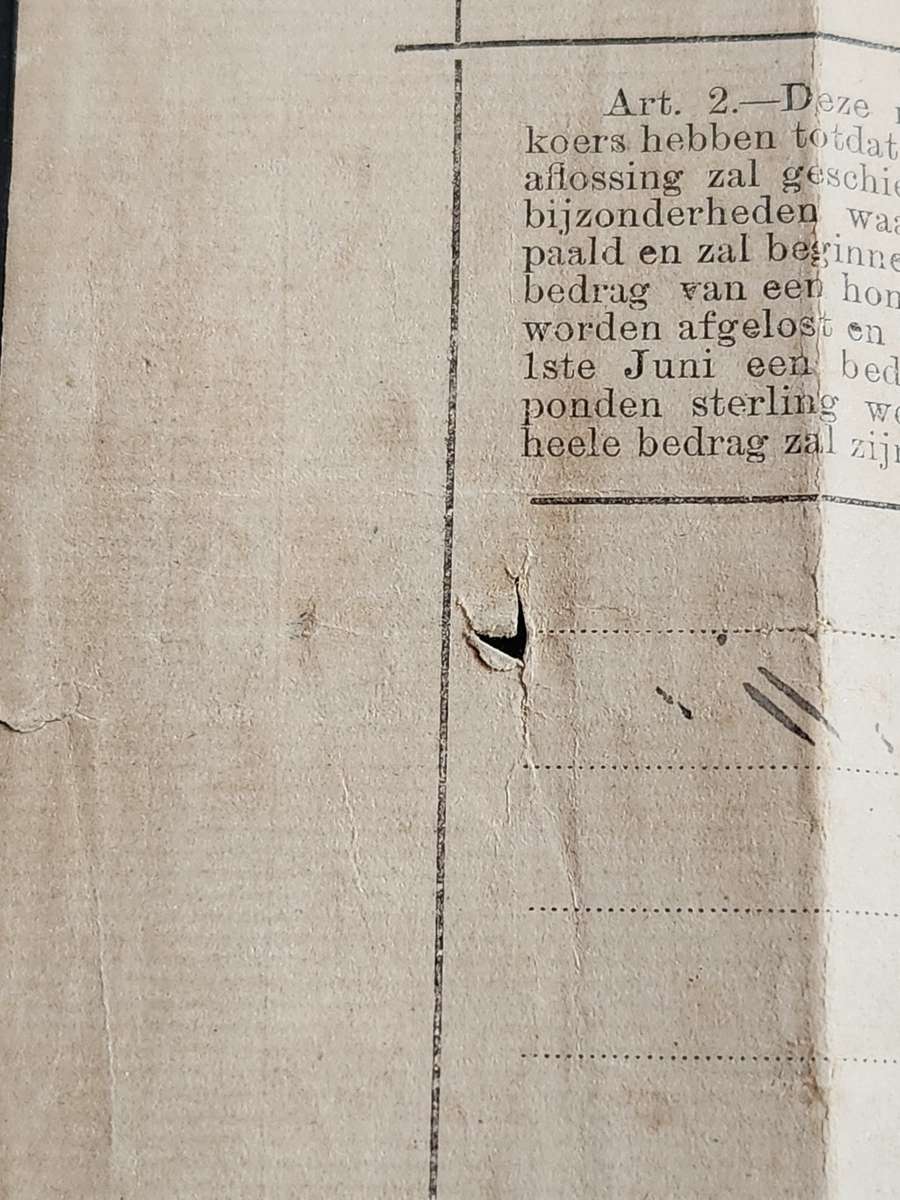 ZAR Governments Noot Een Pond Pietersburg signed 1/4/1901 (204mm x 115mm) tears/folds - as per photo