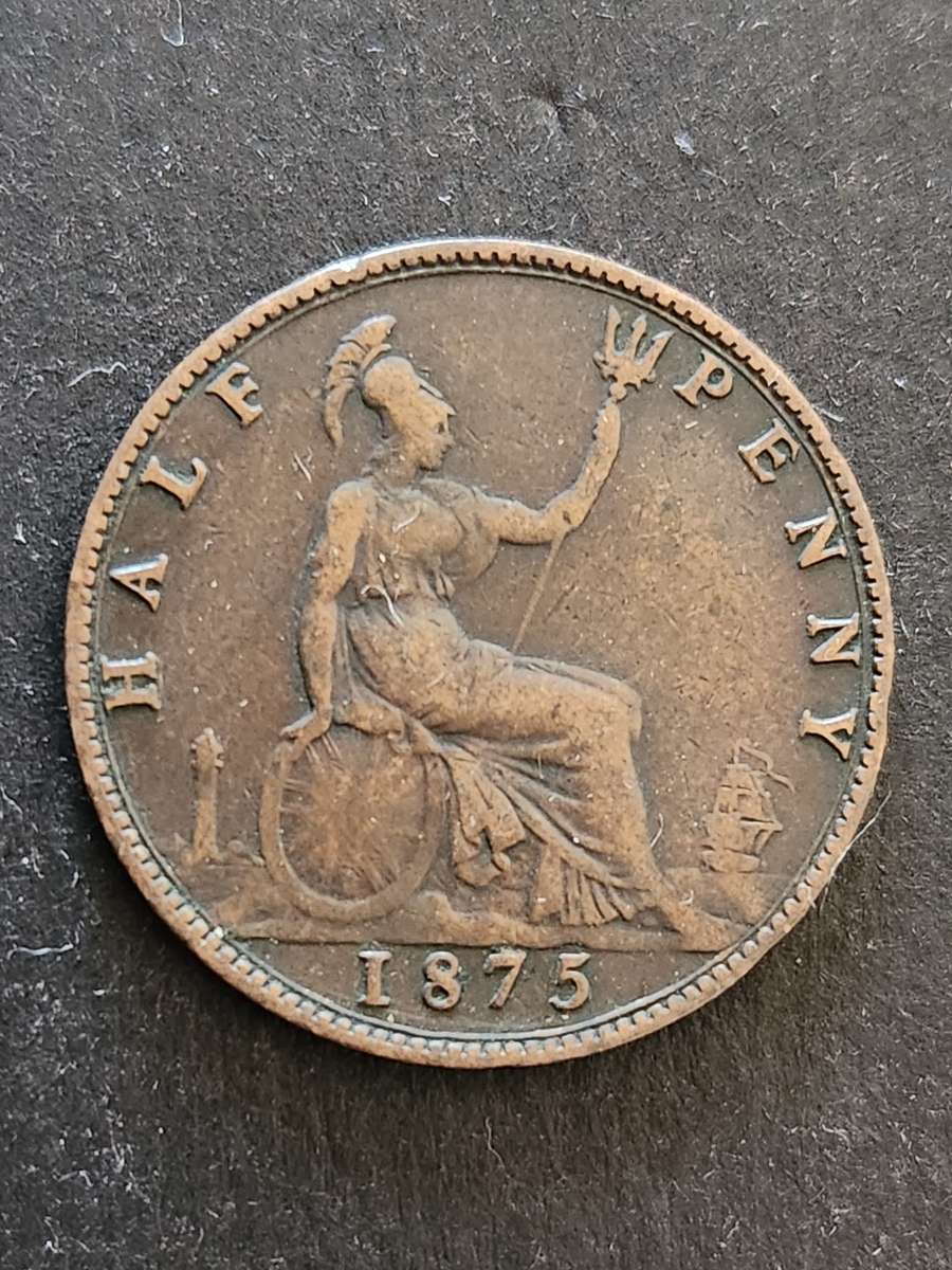 UK 1/2 Penny 1875 - as per photograph