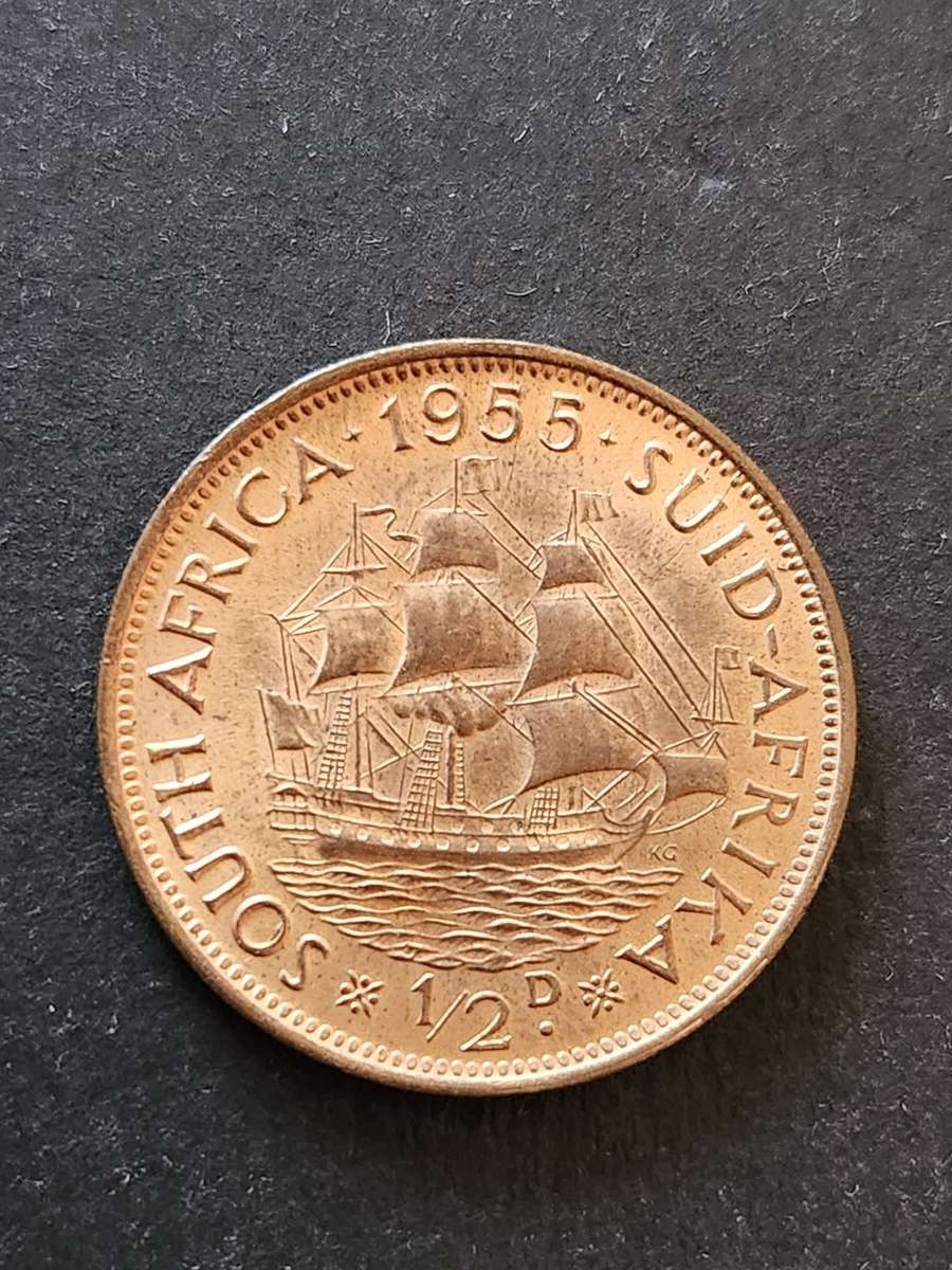 Union 1/2 Penny 1955 EF+/UNC - as per photograph