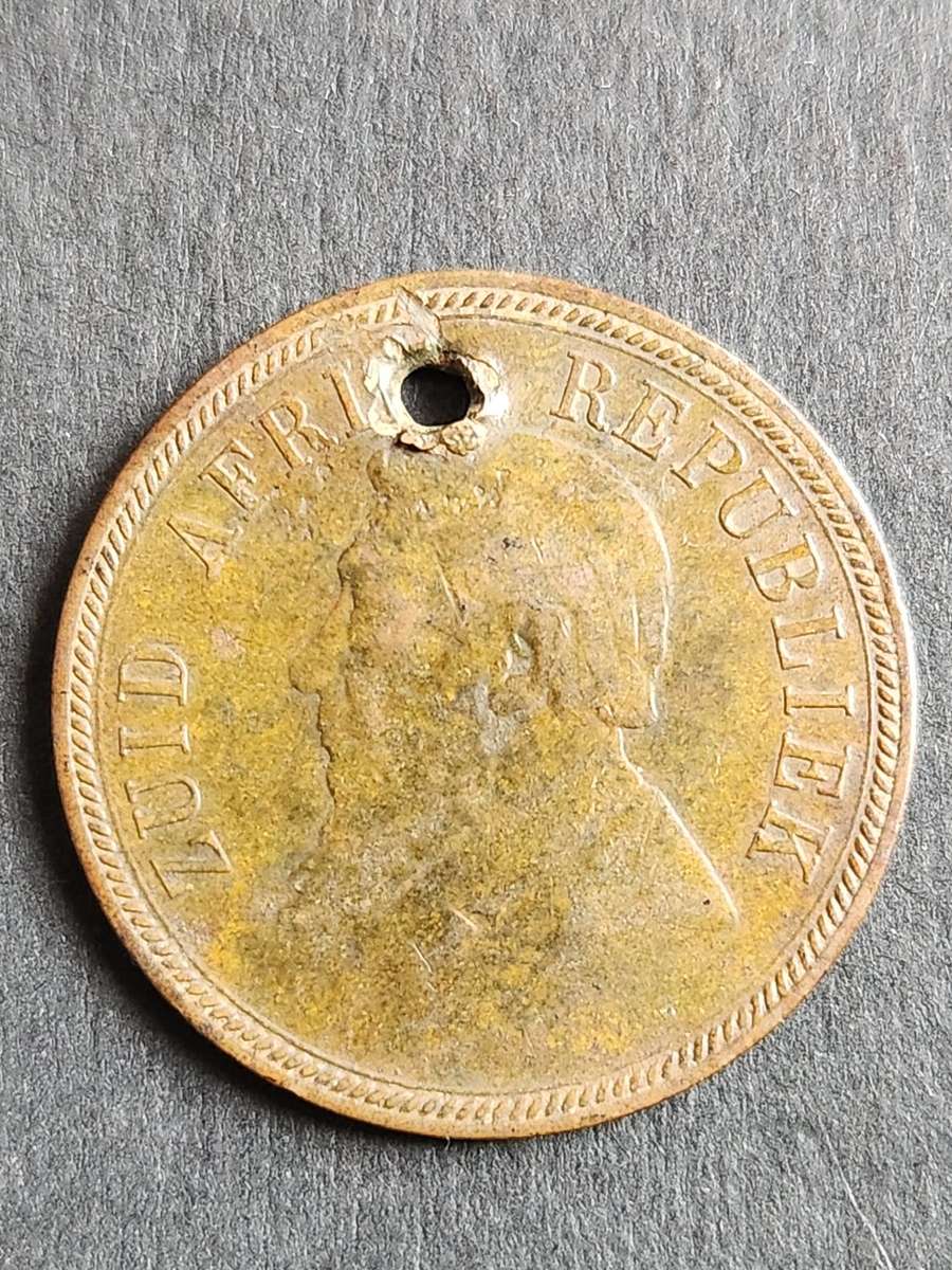 ZAR One Penny 1892 Filler Coin (hole on coin) - as per photograph