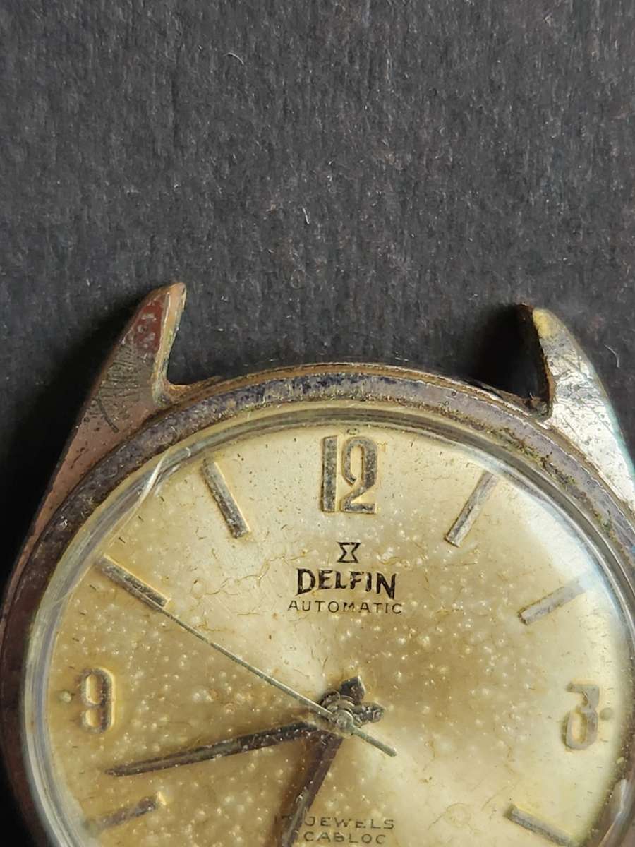 Vintage Men`s Delfin Automatic 17 Jewels Incablock Mechanical Watch (not working) - as per photogra
