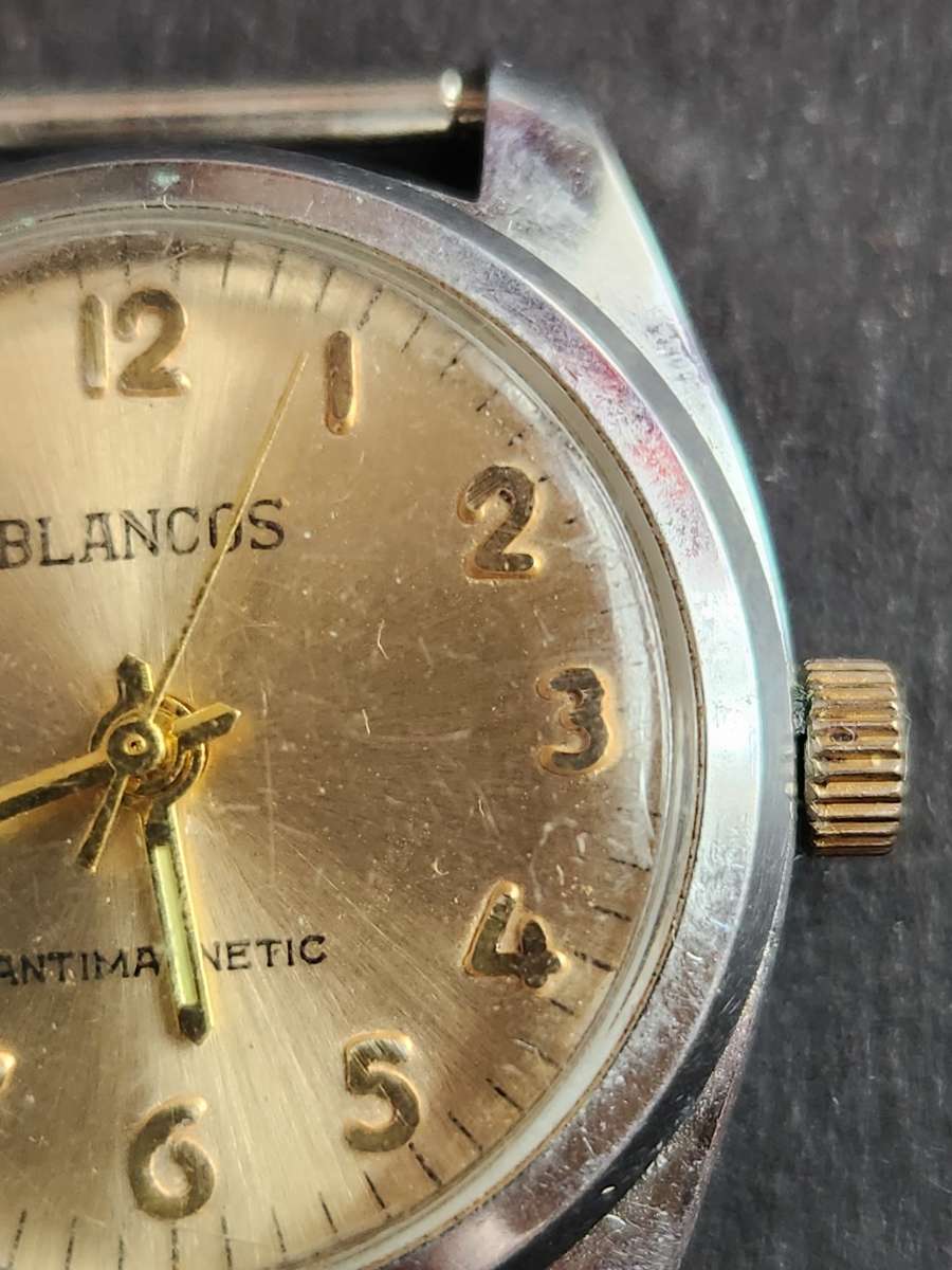 Vintage BLANCOS Antimagnetic Mechanical Wrist Watch (not working) - as per photograph