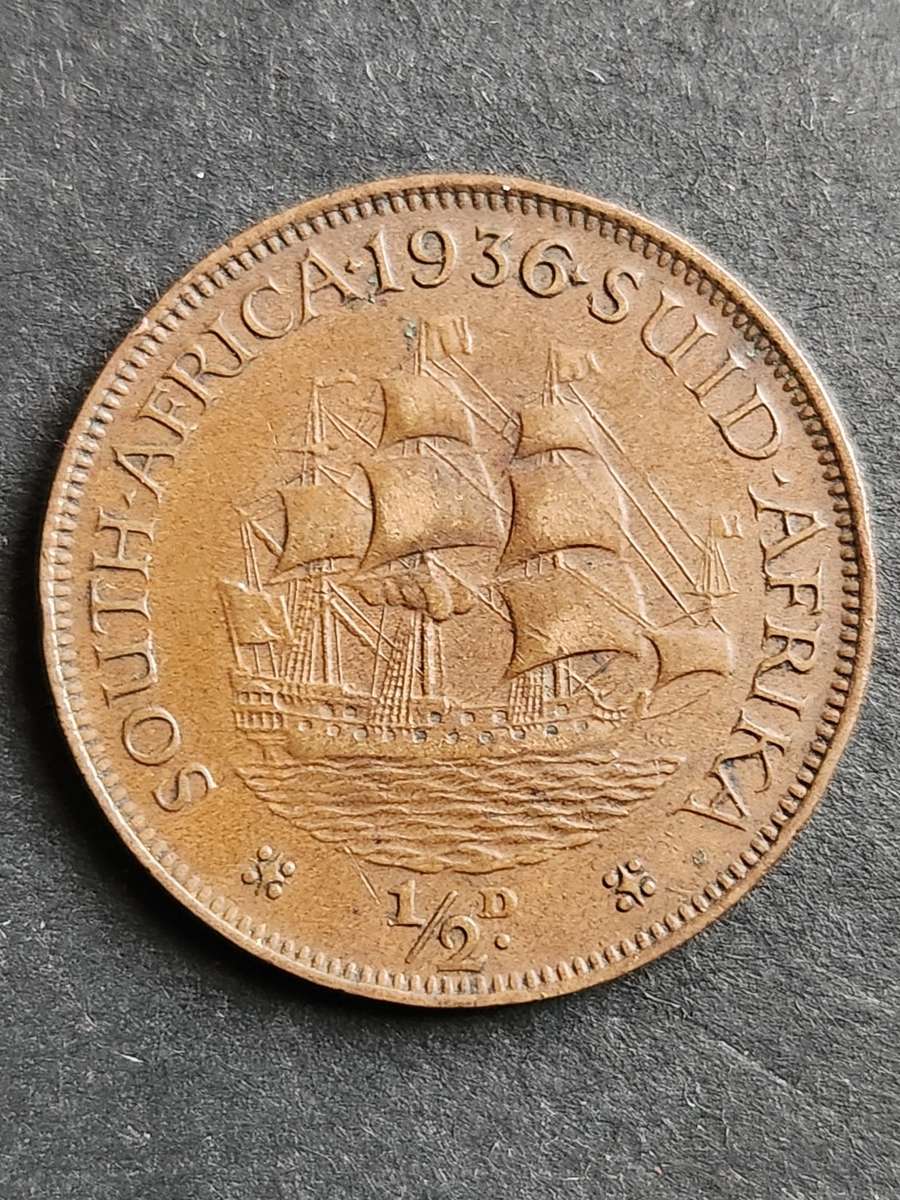 Union 1/2 Penny 1936 (nice condition) - as per photograph
