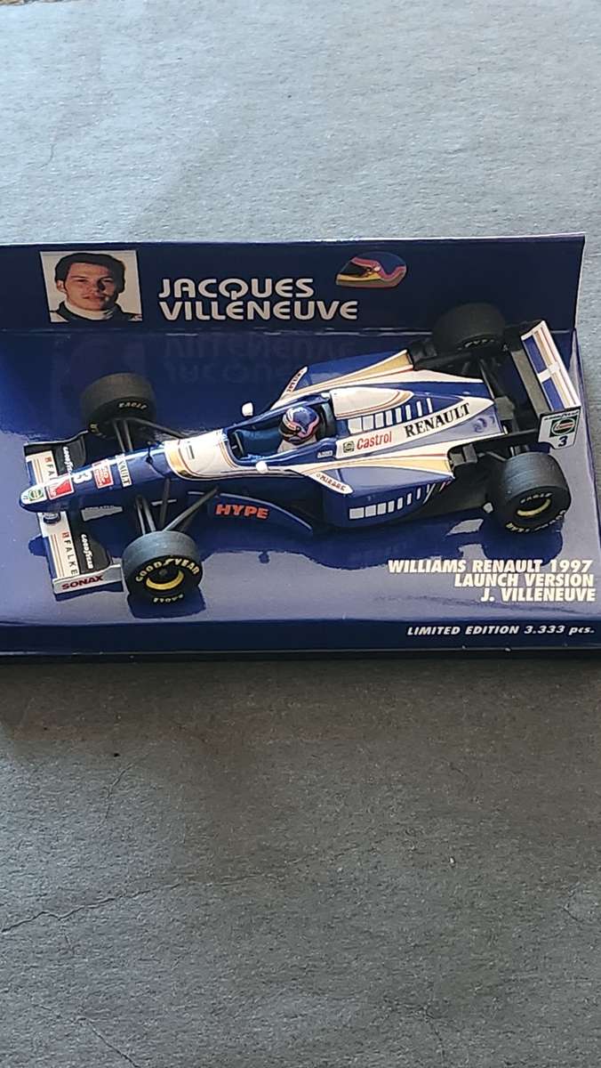 Paul`s Model Art Mini Champs Williams Renault 1997 Launch Version J. Villeneuve 1:43 - as per photo