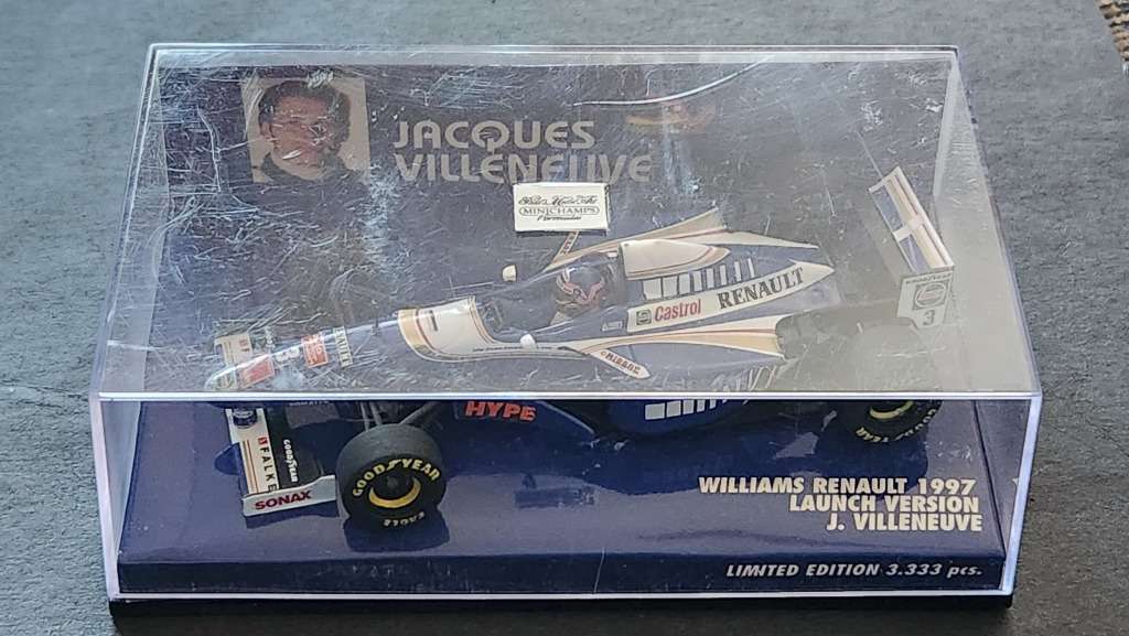 Paul`s Model Art Mini Champs Williams Renault 1997 Launch Version J. Villeneuve 1:43 - as per photo