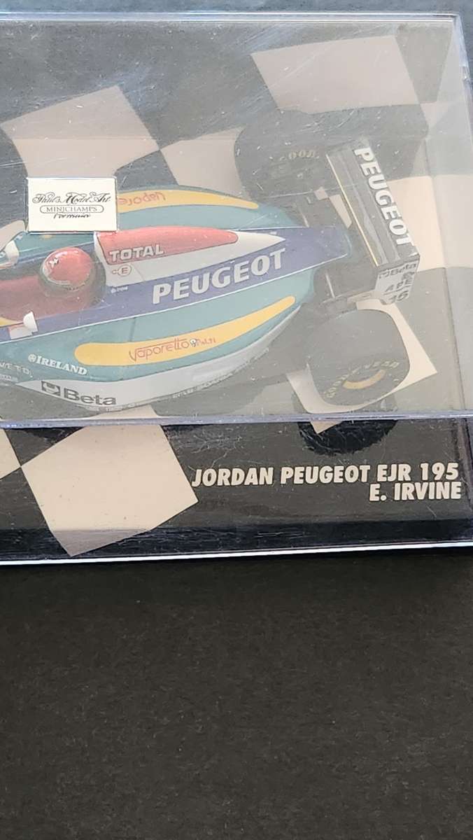 Paul`s Model Art Mini Champs Jordon Peugeot EJR 195 E. Irvine 1:43 - as per photo