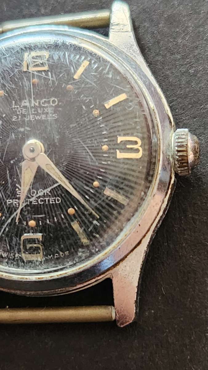 Vintage Lanco Deluxe 21 Jewels Shock Protected Wrist Watch (not working) - as per photograph