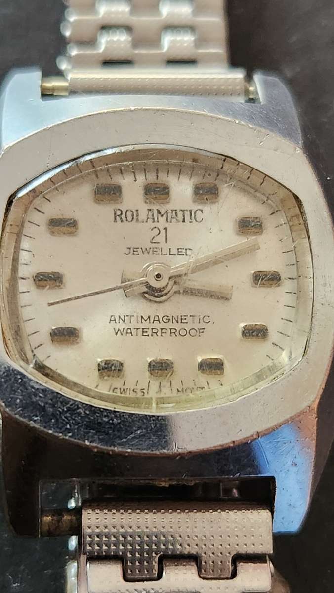 Vintage Rolamatic 21 Jewels Antimagnectic Waterproof Ladies Wrist Watch (not working)- as per photo