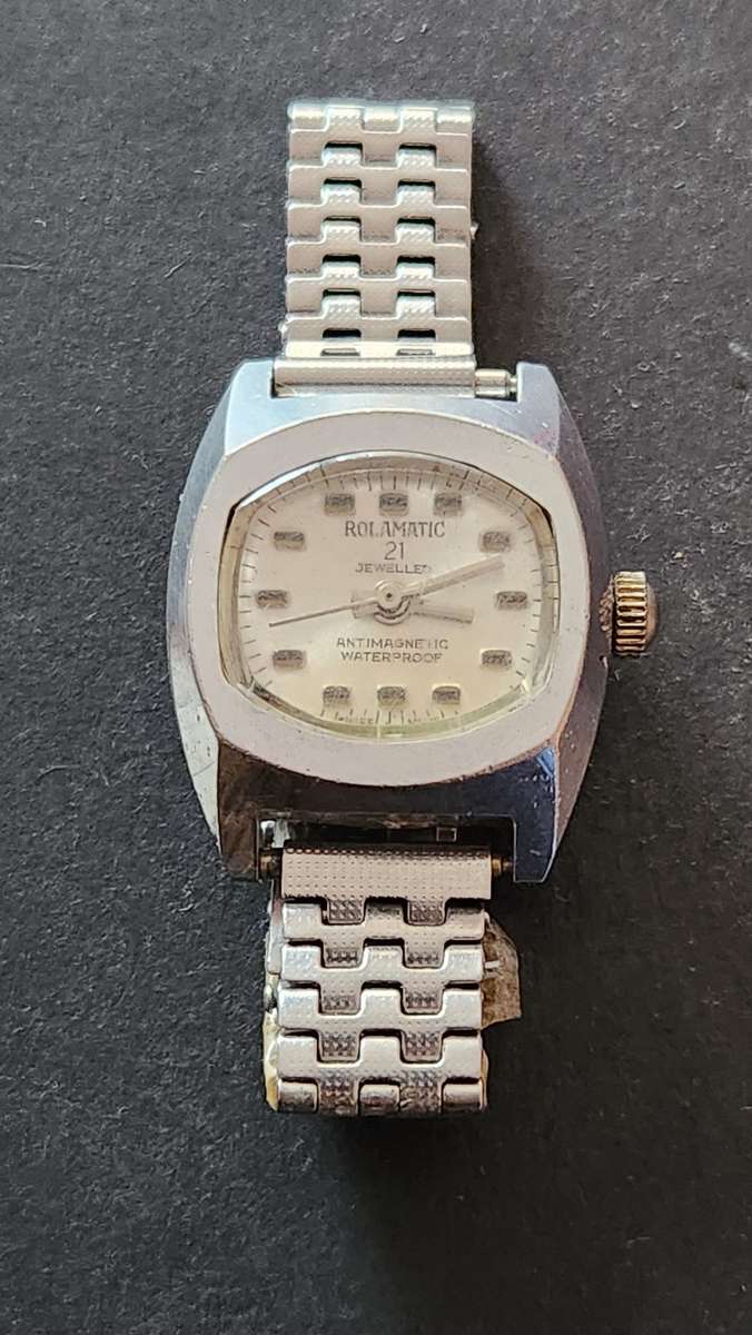 Vintage Rolamatic 21 Jewels Antimagnectic Waterproof Ladies Wrist Watch (not working)- as per photo