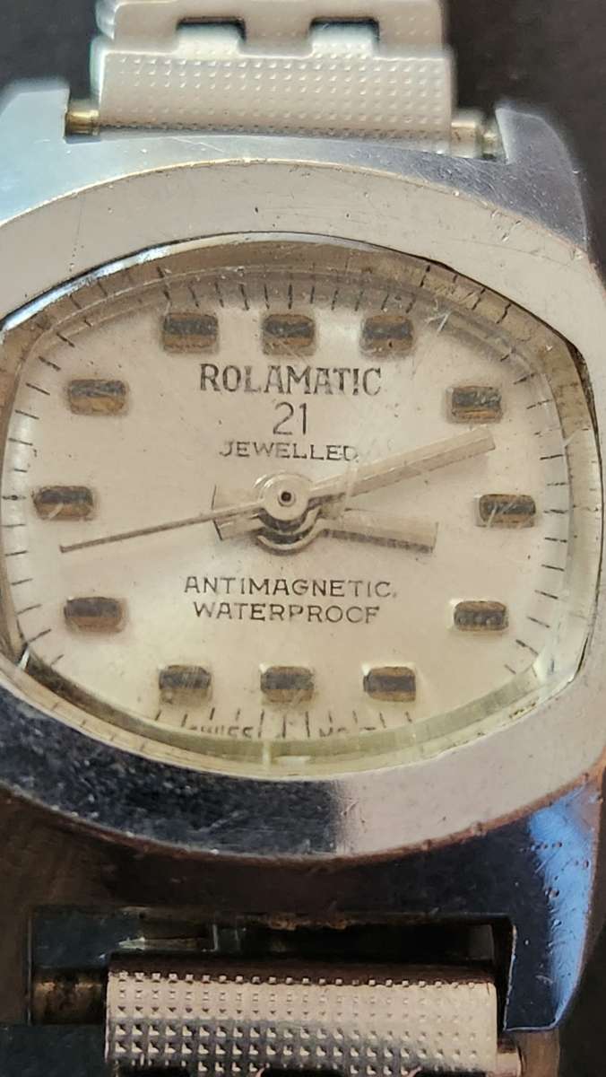 Vintage Rolamatic 21 Jewels Antimagnectic Waterproof Ladies Wrist Watch (not working)- as per photo