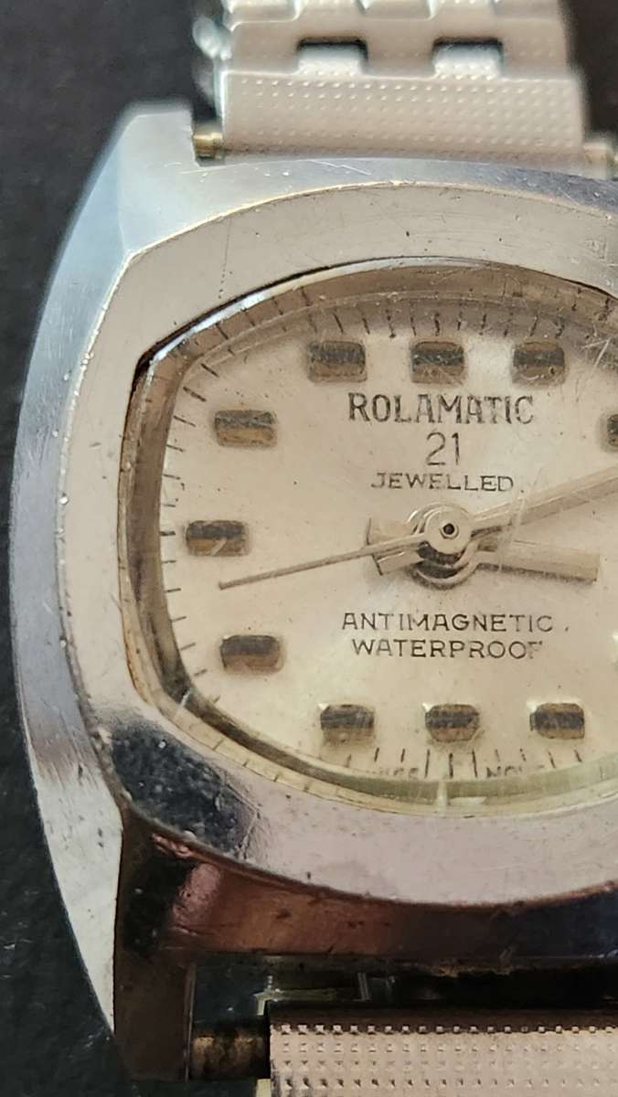 Vintage Rolamatic 21 Jewels Antimagnectic Waterproof Ladies Wrist Watch (not working)- as per photo