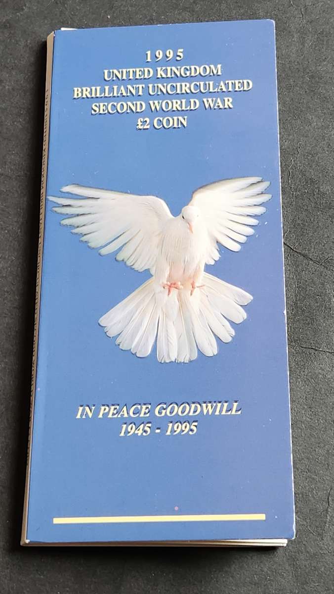 1995 UK Brilliant Uncirculated Second World War £2 Coin (in Peace Goodwill) - as per photograph