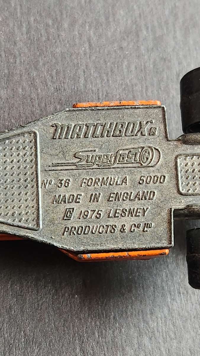 Matchbox no. 36 Formula 5000 made in England 1975 Lesney Produts & Co. - as per photograph