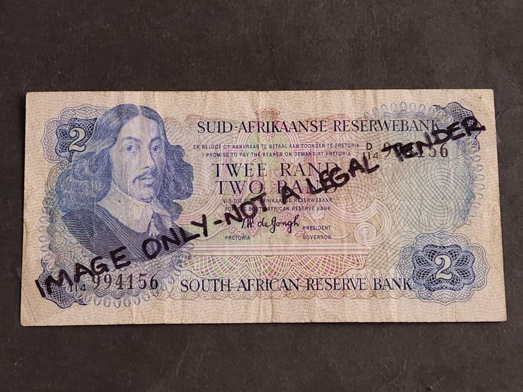 TW de Jongh Two Rand 3rd issue 1976 A/E - as per photograph
