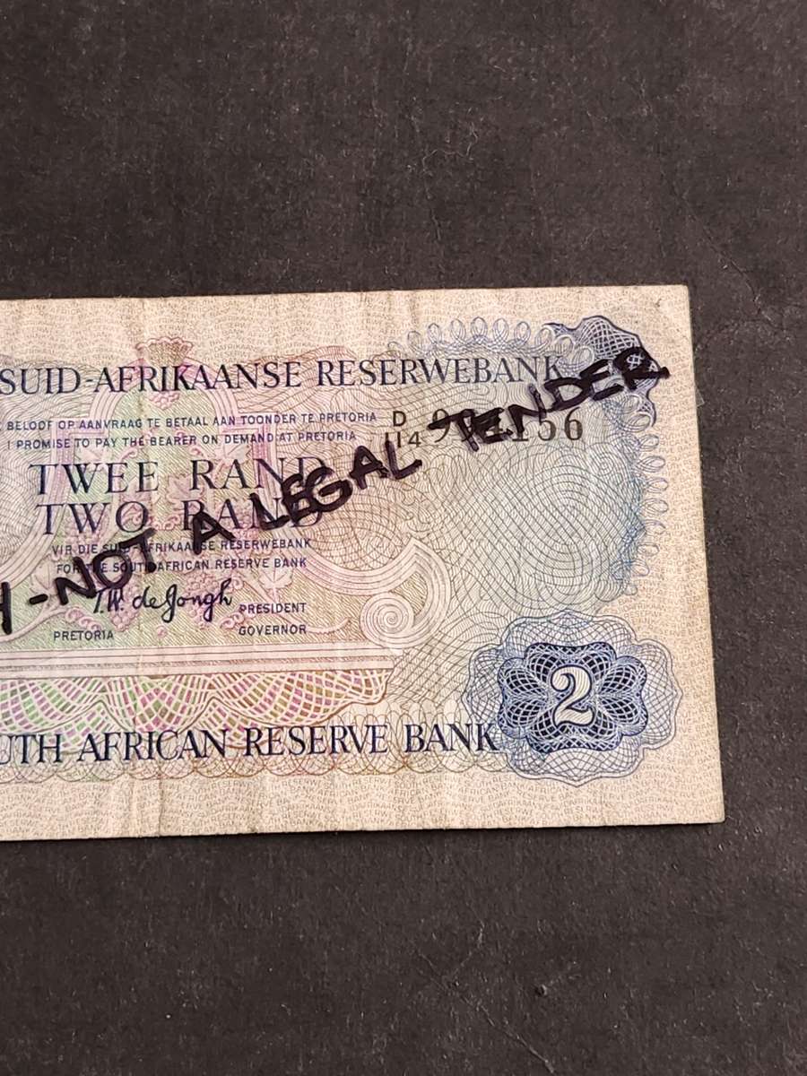 TW de Jongh Two Rand 3rd issue 1976 A/E - as per photograph