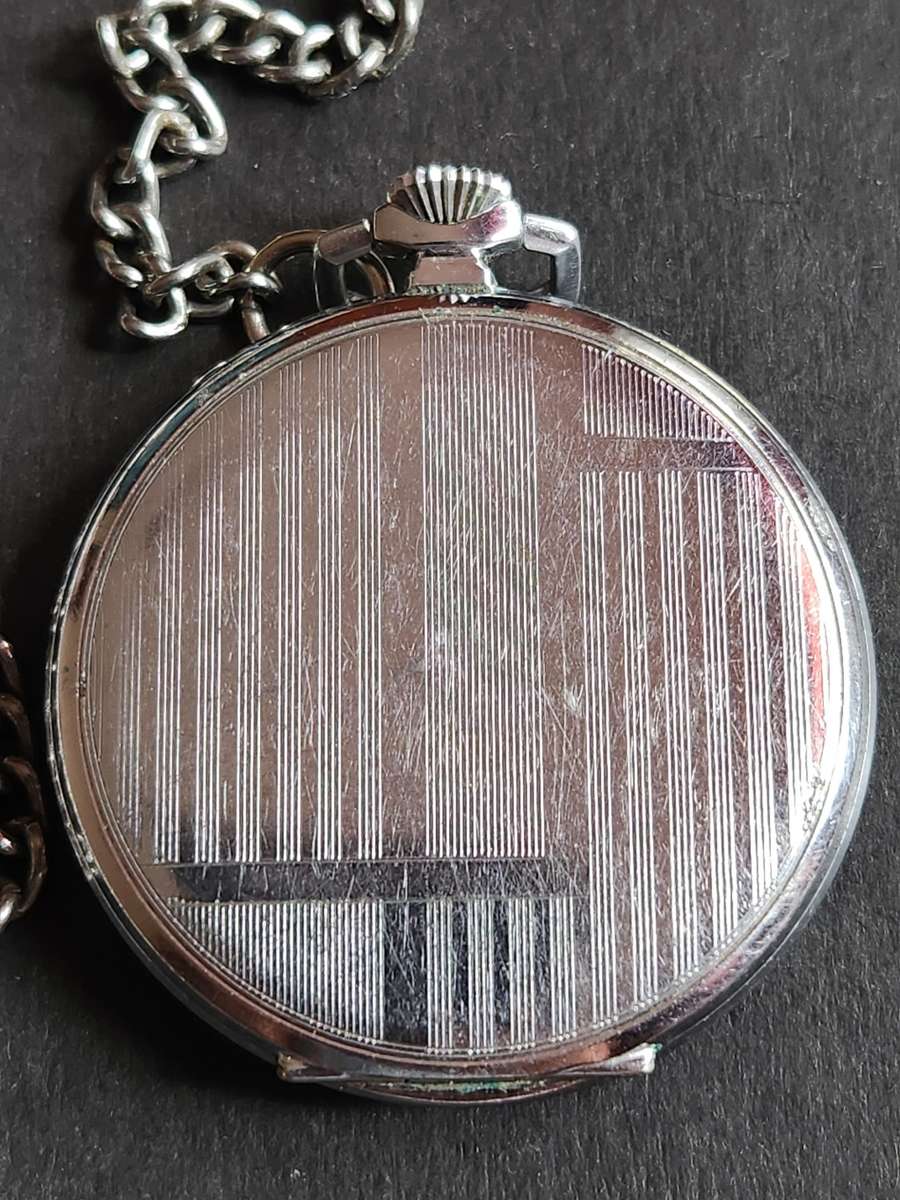 Vintage Olma 17 Rubies Swiss made Antimagnetic Pocket Watch with Chain -nice condition (not working)