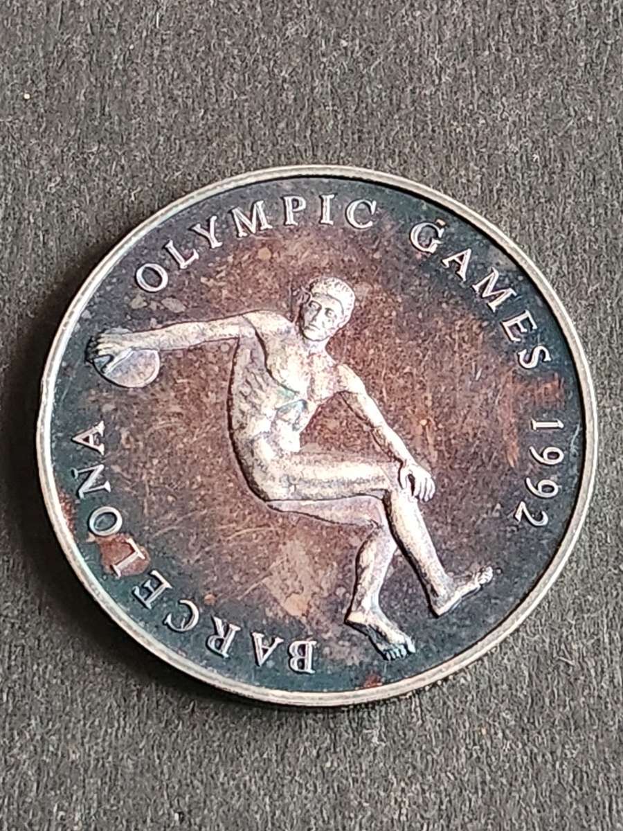 Barcelona Olympics 1992 Silver Medallion 20.1 grams .999 Silver (SA Returns to the Olympics)