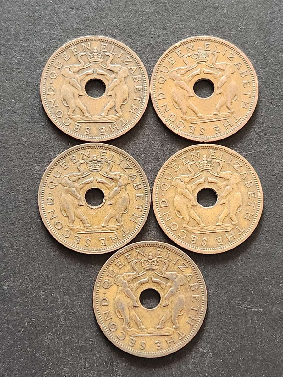 5 x Rhodesia and Nysaland 1961 - as per photograph