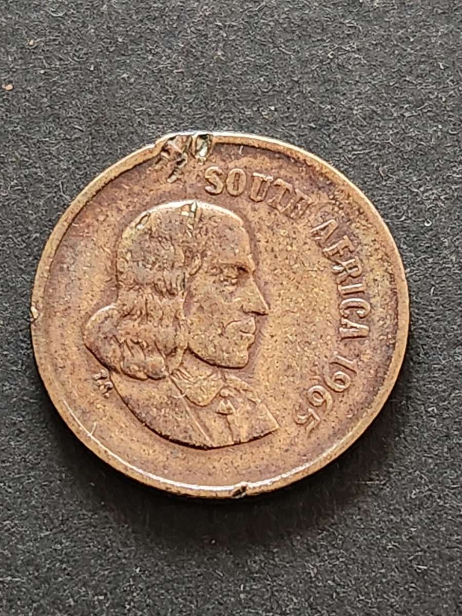 SA One Cent 1965 English (edge knock) - as per photograph
