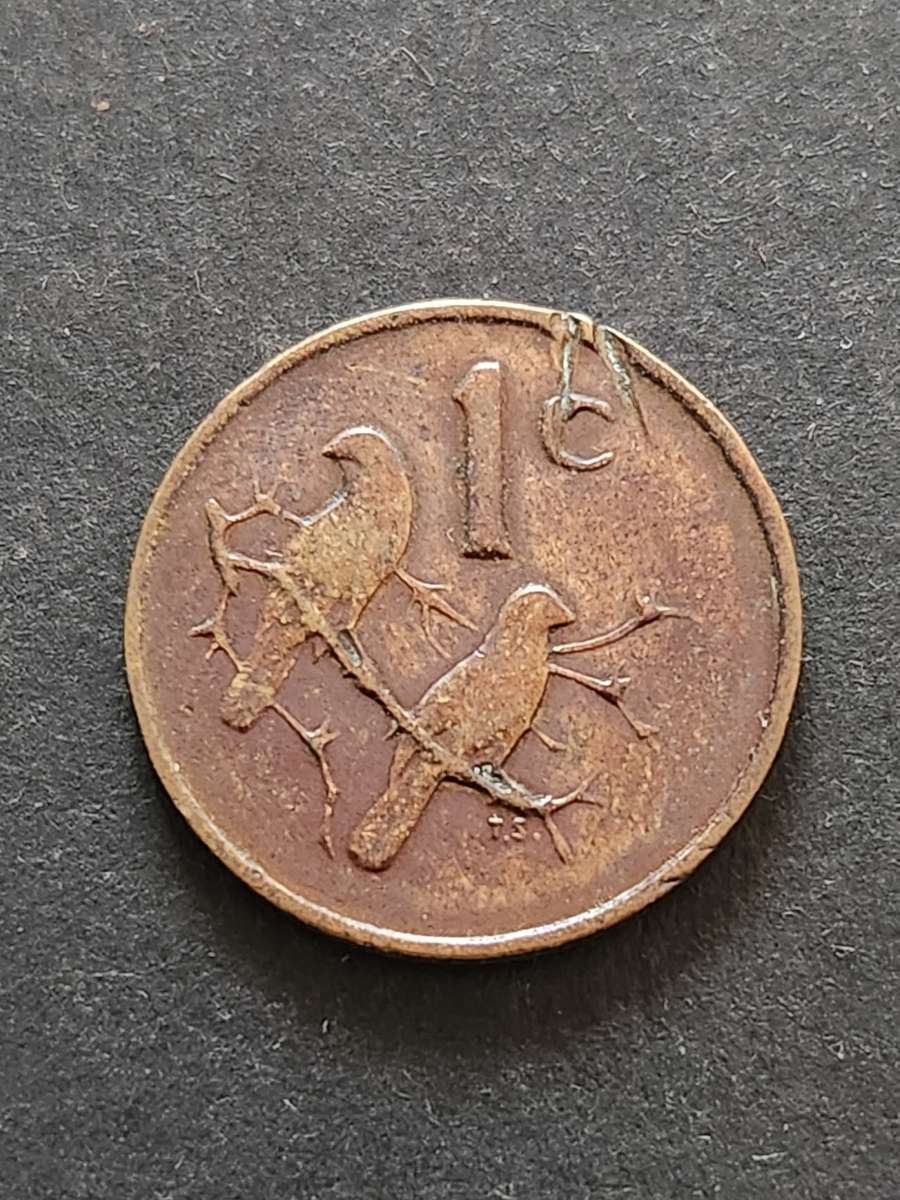 SA One Cent 1965 English (edge knock) - as per photograph