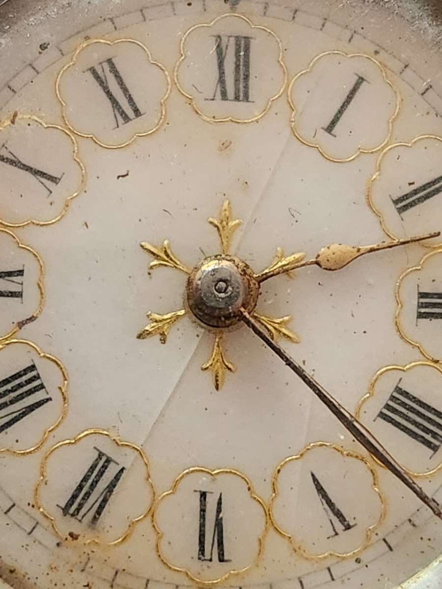 Silver Pocket Watch Stamp .935 - (missing winder , enamel dial) not working- as per photograph