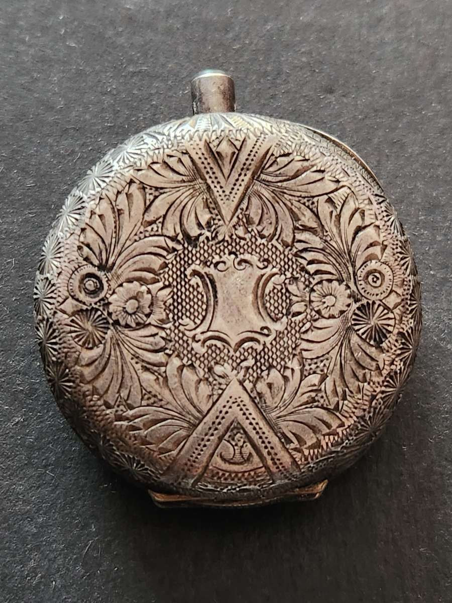 Silver Pocket Watch Stamp .935 - (missing winder , enamel dial) not working- as per photograph
