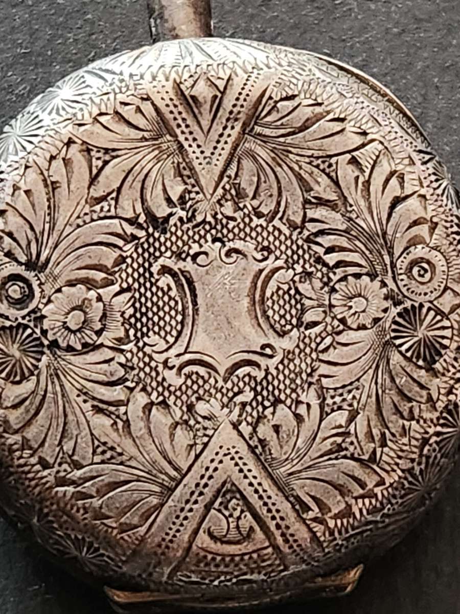 Silver Pocket Watch Stamp .935 - (missing winder , enamel dial) not working- as per photograph