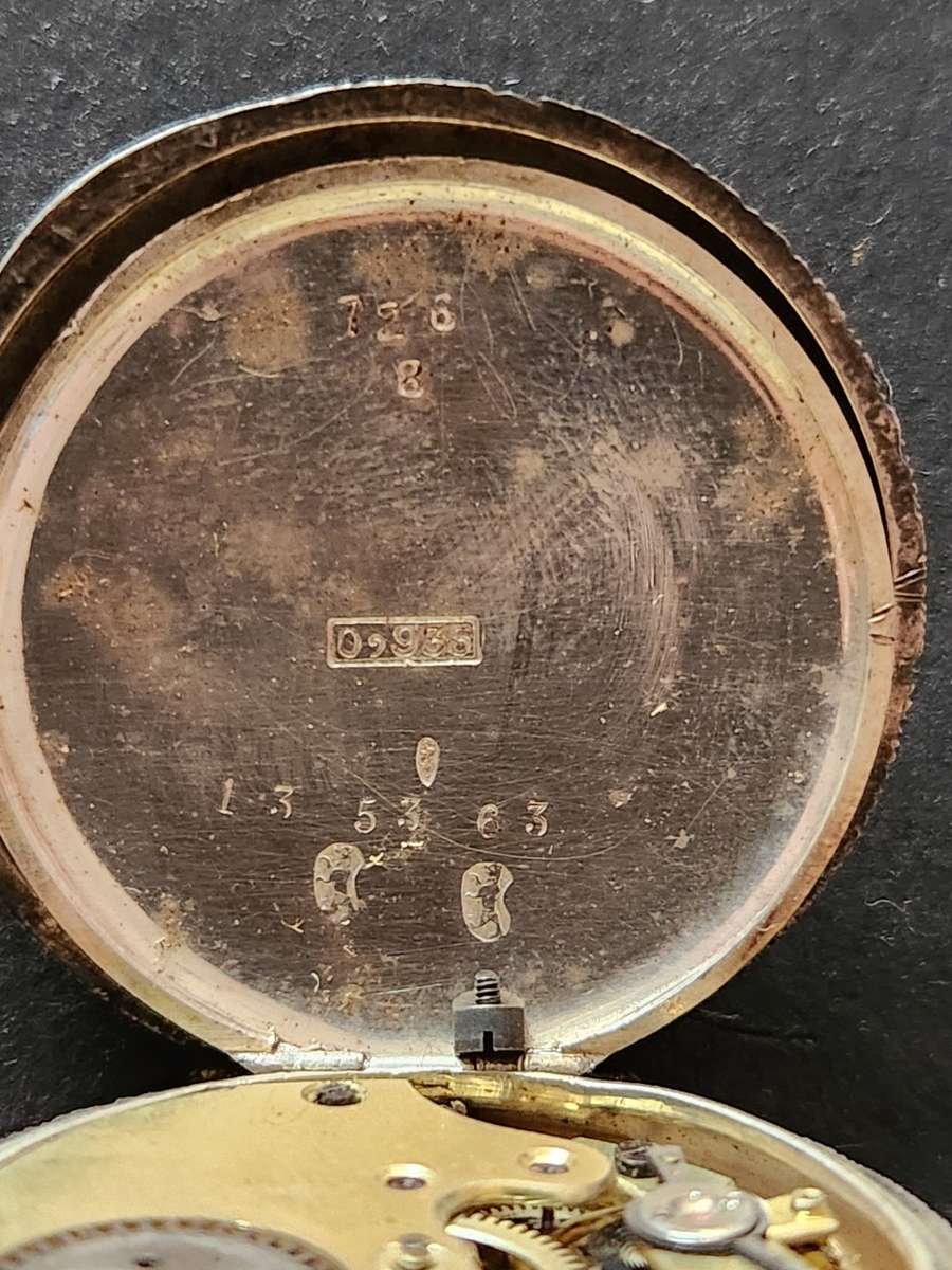 Silver Pocket Watch Stamp .935 - (missing winder , enamel dial) not working- as per photograph