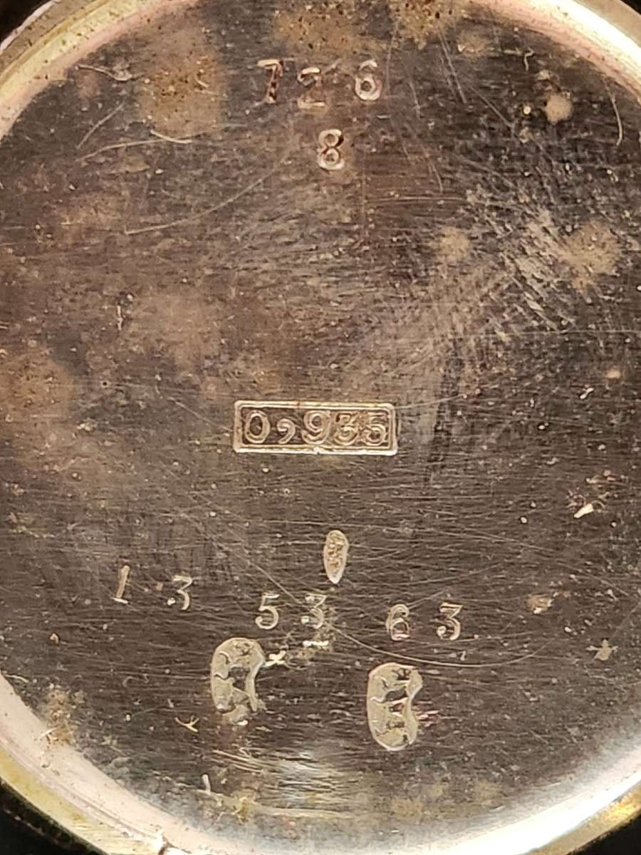 Silver Pocket Watch Stamp .935 - (missing winder , enamel dial) not working- as per photograph